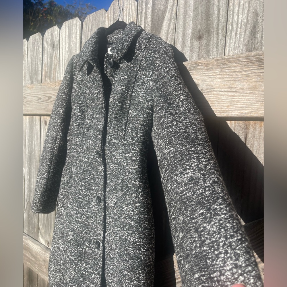 J. Crew Black and Gray Car Coat / Winter Size 4 - Picture 4 of 16